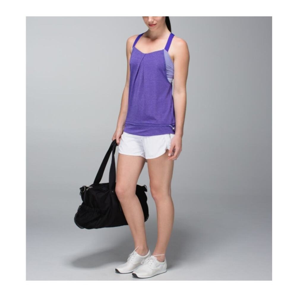 Lululemon Women's Rest Less Tank Top Heathered Bruised Berry Stripes Size 6